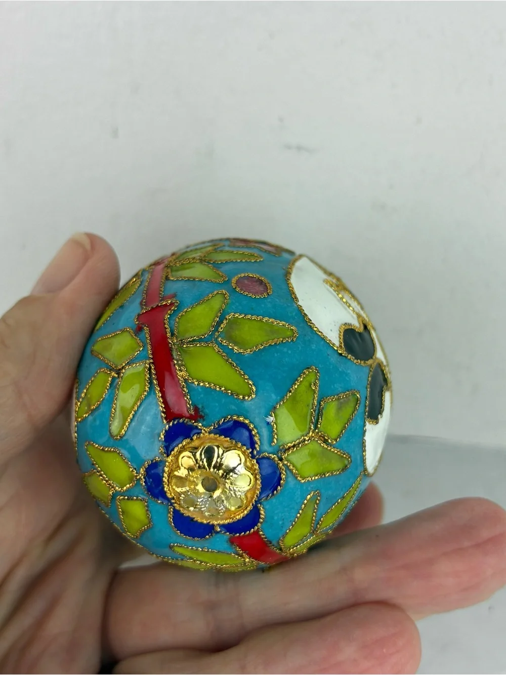 Cloisonné Vintage 1980’s Pandas Christmas Ornament